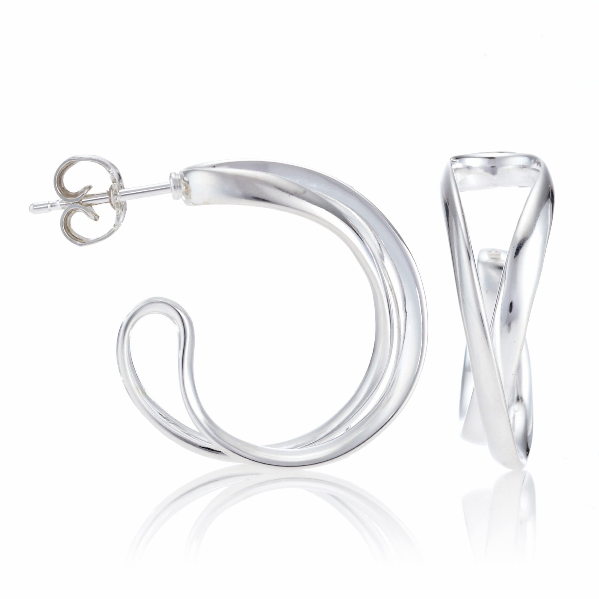 Georg Jensen Infinity Sterling Silver Medium Hoop Earrings | Gump's