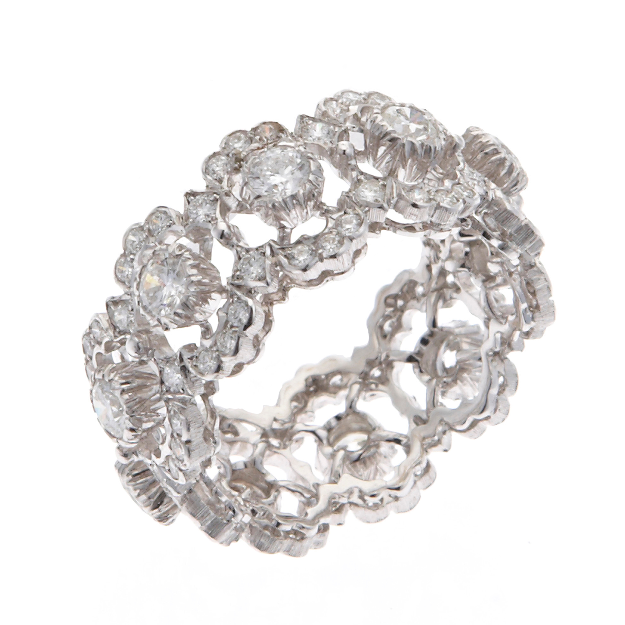 Buccellati Ghirlanda Diamond White Gold Band | Gump's