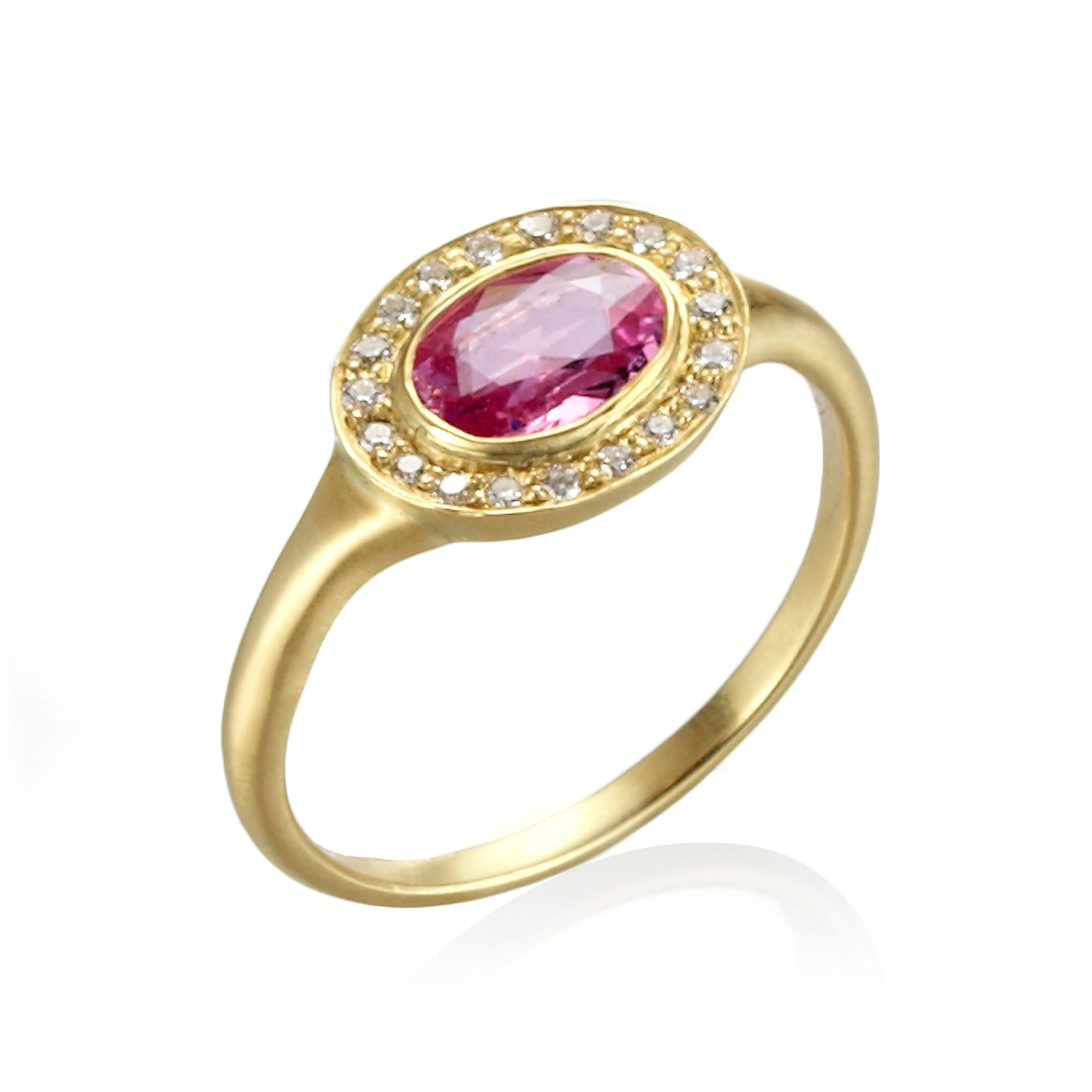 Kothari Pink Sapphire Diamond Halo Gold Ring | Gump's